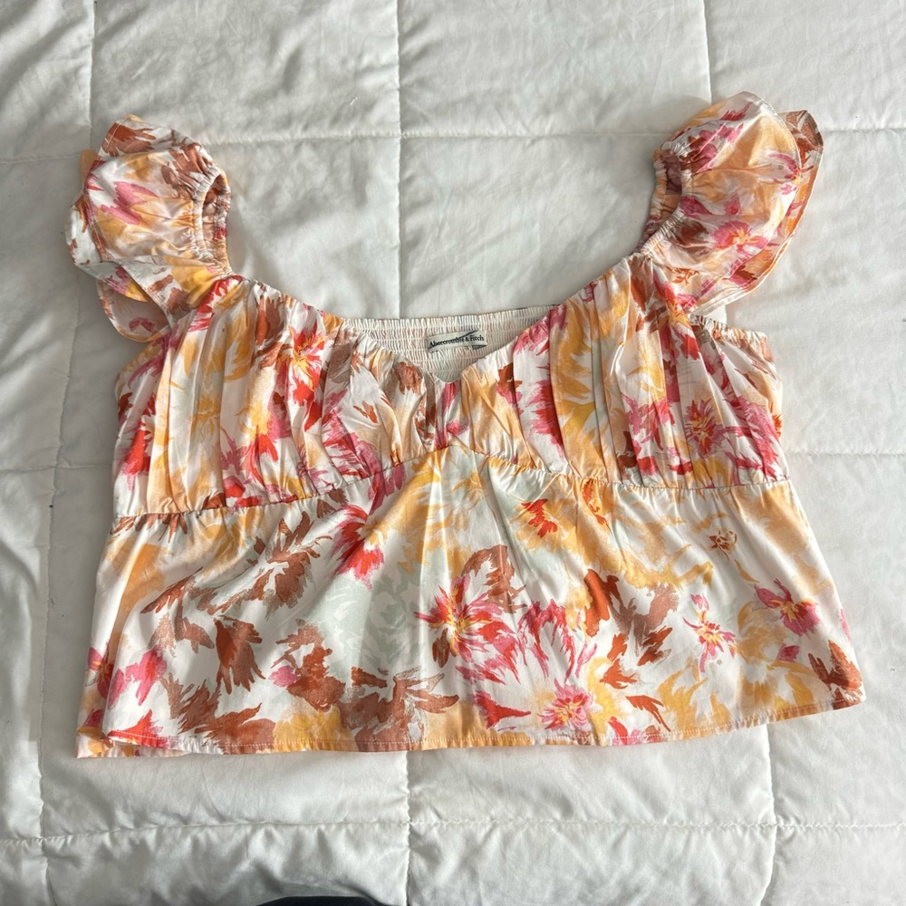 Abercrombie & Fitch - Floral Peplum Baby Doll Top - XL